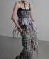 Smocked Draped Hem Halter Top